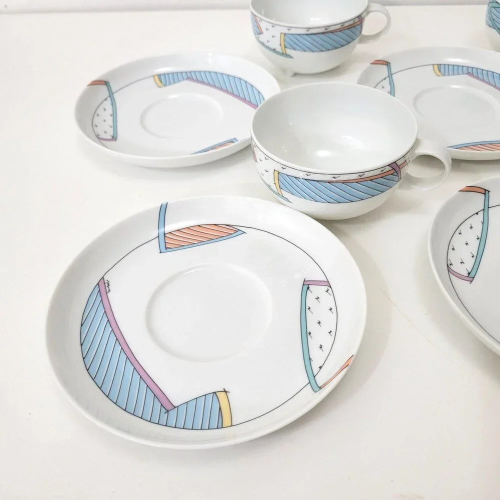 Rosenthal Germany New Wave Studio-Line Cups and Saucers Set of Six - Picture 3 of 7